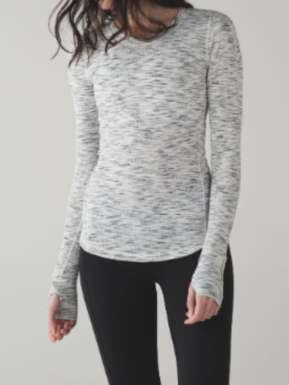 Lululemon Black and White Athletic Long Sleeve Shirt, Size 4